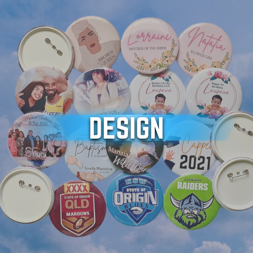 Badges with Design - (Large/75mm)